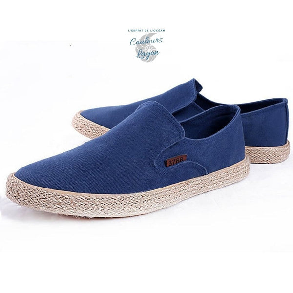 Chaussures en toile de chanvre et en paille pour hommes - Couleurs Lagon
