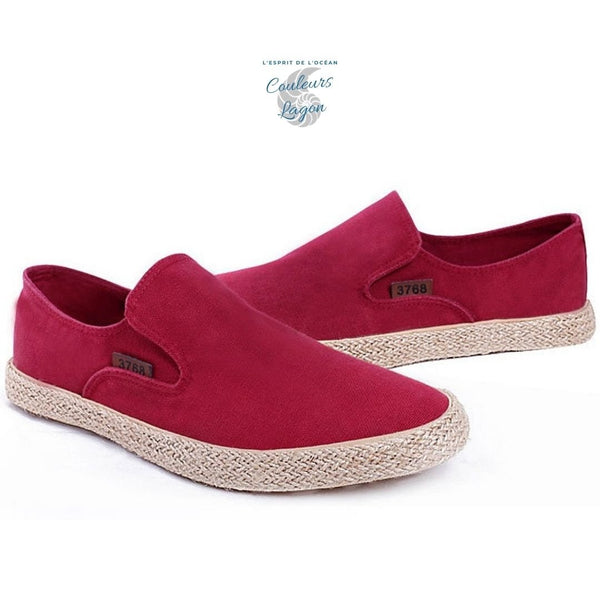 Chaussures en toile de chanvre et en paille pour hommes - Couleurs Lagon