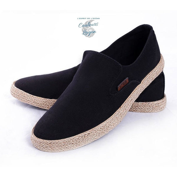 Chaussures en toile de chanvre et en paille pour hommes - Couleurs Lagon