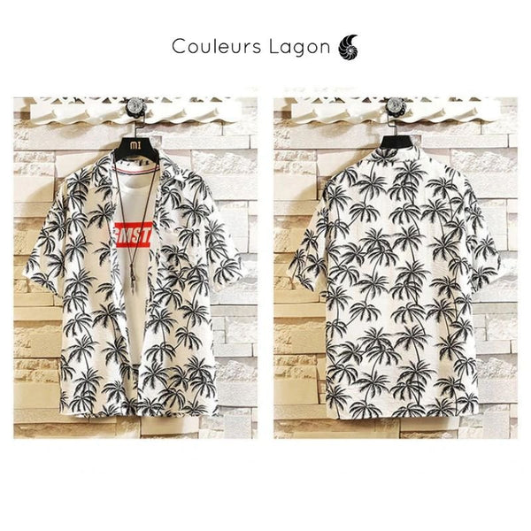 Chemise de plage décontracté HAWAI - Couleurs Lagon
