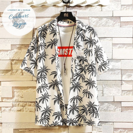 Chemise de plage décontracté HAWAI - Couleurs Lagon