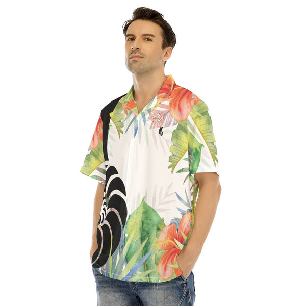 Chemise Hawaïenne Hommes Grandes Tailles Floral Hibiscus - Couleurs Lagon