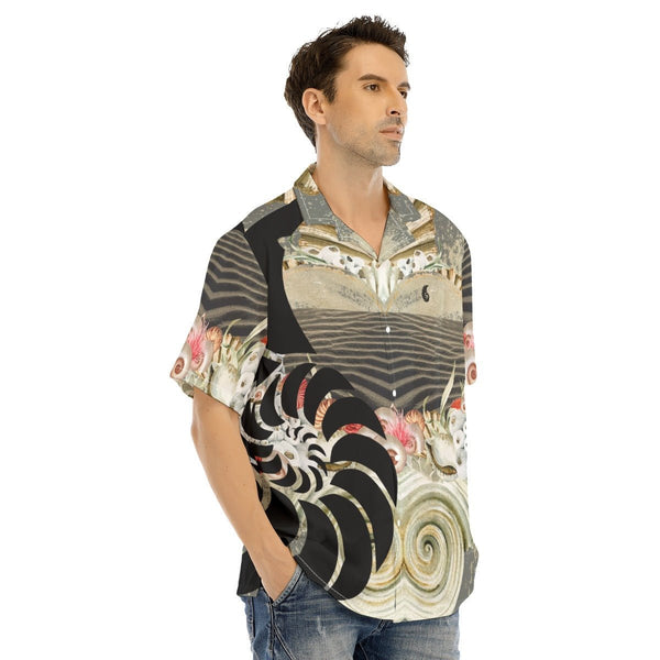 Chemise Hawaïenne Hommes Grandes Tailles Sable et Coquillages - Couleurs Lagon