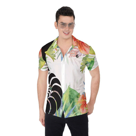 Chemise Hommes Grandes Tailles Floral Hibiscus - Couleurs Lagon