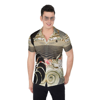 Chemise Hommes Grandes Tailles Sable et Coquillages - Couleurs Lagon
