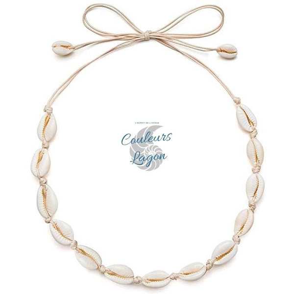 Collier de Coquillage Tressé Hawaïen - Couleurs Lagon
