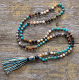 Collier de perles en pierre naturelle Mala Océan - Couleurs Lagon