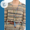 Collier de perles en pierre naturelle Mala OM Yoga - Couleurs Lagon
