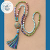Collier de perles en pierre naturelle Mala OM Yoga - Couleurs Lagon