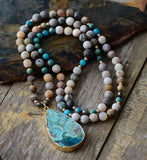 Collier Pendentif Goutte d'Eau Mala Océan - Couleurs Lagon