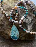 Collier Pendentif Goutte d'Eau Mala Océan - Couleurs Lagon