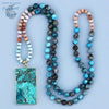 Collier Pendentif Mala en pierre Océan Couleurs Lagon - Couleurs Lagon