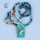 Collier Pendentif Mala en pierre Océan Couleurs Lagon - Couleurs Lagon