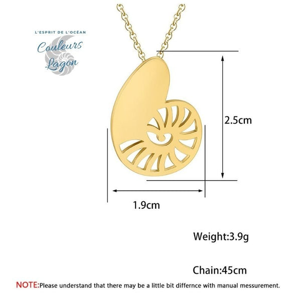 Collier Pendentif NAUTILE Couleurs Lagon - Couleurs Lagon