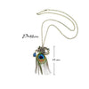 Collier Pendentif Plume de Paon Océan - Couleurs Lagon