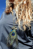 Collier Pendentif Plume de Paon Océan - Couleurs Lagon