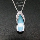Collier Pendentif Tong Argent 925 Larimar - Couleurs Lagon