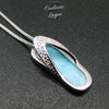 Collier Pendentif Tong Argent 925 Larimar - Couleurs Lagon