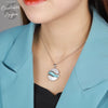 Collier Pendentif Vague Argent s925 et Larimar - Couleurs Lagon