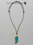 Collier Pierre Naturelle Feuille Lagoon Océan - Couleurs Lagon