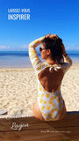 Combi Surf Manches Longues Dos Nu Push-Up BLANC COCOTIER - Couleurs Lagon - dos nu IS