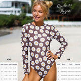 Combi Surf Manches Longues Dos Nu Push-Up CAMOMILLE - Couleurs Lagon - tailles