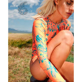 Combi Surf Manches Longues Dos Nu Push-Up REVE ORANGE - Couleurs Lagon