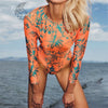 Combi Surf Manches Longues Dos Nu Push-Up REVE ORANGE - Couleurs Lagon