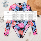 Combi Surf Manches Longues ROSE ALOA - Couleurs Lagon - tailles