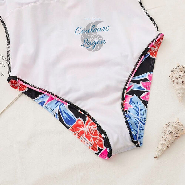 Combi Surf Manches Longues ROSE ALOA - Couleurs Lagon - gros plan int culotte entièrement doublé sur l'avant