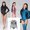 noir rose bleu argent -Combinaison Bikini Neoprene 2mm UPF50+ Manches Longues Zip Avant Peau Lisse III - Couleurs Lagon