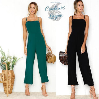 Combinaison décontractée col carré pantalon ample - Couleurs Lagon