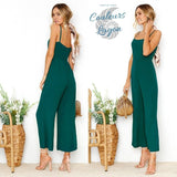 Combinaison décontractée col carré pantalon ample - Couleurs Lagon