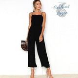 Combinaison décontractée col carré pantalon ample - Couleurs Lagon