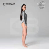 argent coté droit - Combinaison Dos Nu Neoprene 2mm UPF50+ Manches Longues Peau Lisse III - Couleurs Lagon