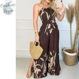 Combinaison jambe large et taille haute Floral - Couleurs Lagon