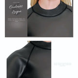 détails finition col - Combinaison Neoprene 3mm UPF50+ Manches Longues Dos Nu - Couleurs Lagon