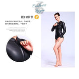 détails finition zip avant pratique - Combinaison Neoprene 3mm UPF50+ Manches Longues Zip Avant - Couleurs Lagon