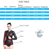 tailles - Combinaison Neoprene 3mm UPF50+ Manches Longues Zip Avant - Couleurs Lagon