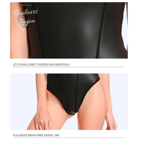 détails finition couture - Combinaison Neoprene 3mm UPF50+ Sans Manches Zip Dorsal - Couleurs Lagon