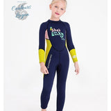 jaune - Combinaison Néoprene Enfants 2,5mm UPF50+ Zip Dorsal - Couleurs Lagon