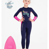 avant et planche - Combinaison Néoprene Enfants 2,5mm UPF50+ Zip Dorsal - Couleurs Lagon