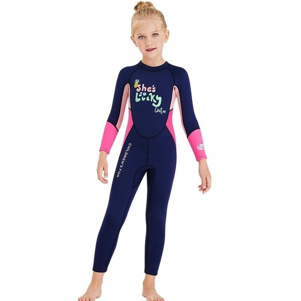 avant - Combinaison Néoprene Enfants 2,5mm UPF50+ Zip Dorsal - Couleurs Lagon