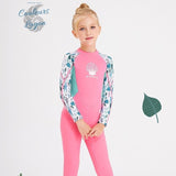 avant droit rose - Combinaison Néoprène Enfants 2,5mm UPF50+ Zip Dorsal Coquillage - Couleurs Lagon