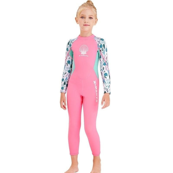 avant rose - Combinaison Néoprène Enfants 2,5mm UPF50+ Zip Dorsal Coquillage - Couleurs Lagon