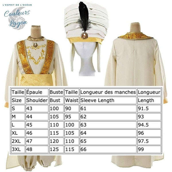 Costumes Mille et une nuits Aladdin - Couleurs Lagon