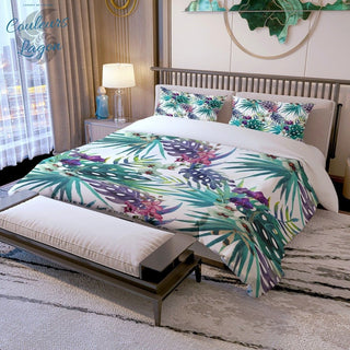 Couette et taies d'oreiller COULEURS LAGON FLORAL LIBELLULE - Couleurs Lagon