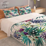 Couette et taies d'oreiller US COULEURS LAGON FLORAL LIBELLULE - Couleurs Lagon