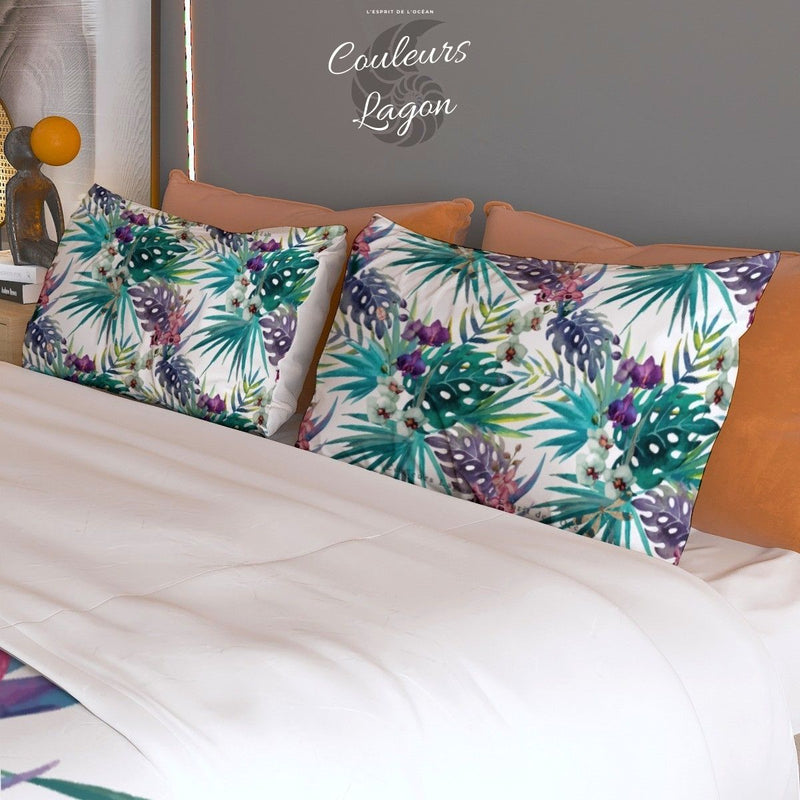 Couette et taies d'oreiller US COULEURS LAGON FLORAL LIBELLULE - Couleurs Lagon