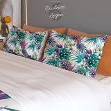Couette et taies d'oreiller US COULEURS LAGON FLORAL LIBELLULE - Couleurs Lagon